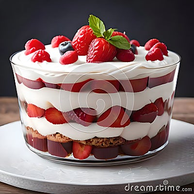 Delicious trifle - ai generated image Stock Photo
