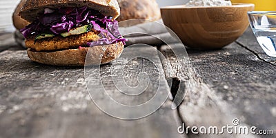 Delicious vegan burger Stock Photo