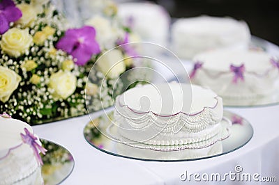 Delicious white wedding cake Stock Photo