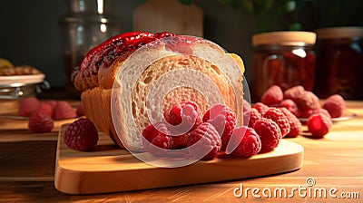 Delicious Whole Wheat Bread And Raspberry Jelly 3d Ar Image Stock Photo