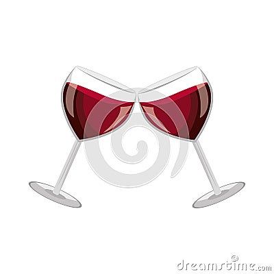 Delicious wine cup drink Vector Illustration