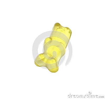 Delicious yellow jelly bear on white Editorial Stock Photo