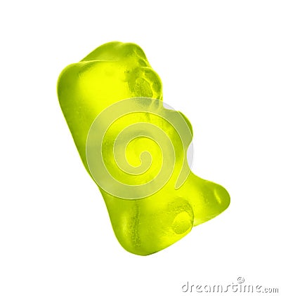 Delicious yellow jelly bear on white Editorial Stock Photo