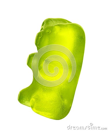 Delicious yellow jelly bear on white Editorial Stock Photo