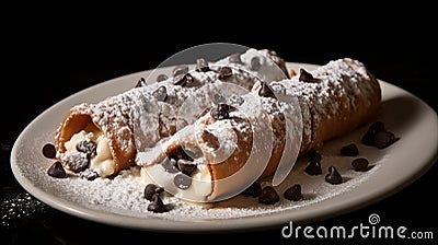 Deliciously Chocolate Crepes: A Night Photography Journey In Las Vegas Stock Photo