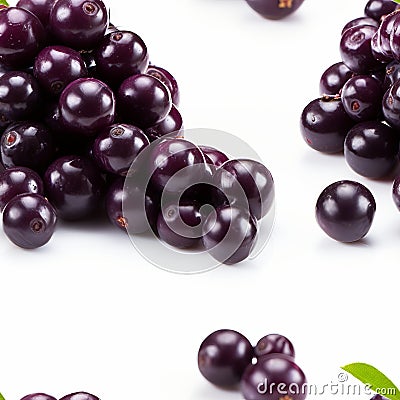 Deliciously fresh and vibrant ripe acai berry, perfectly isolated on a clean white background Stock Photo