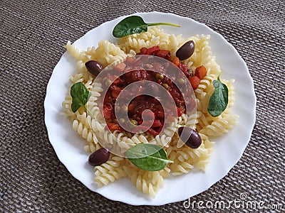Deliciously prepared homemade meal on a plate Stock Photo
