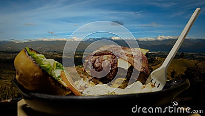 Delicius outdoor burguer Stock Photo