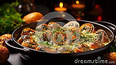 plate of escargot Stock Photo