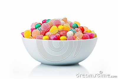 Delightful Bowl colorful candies. Generate Ai Stock Photo