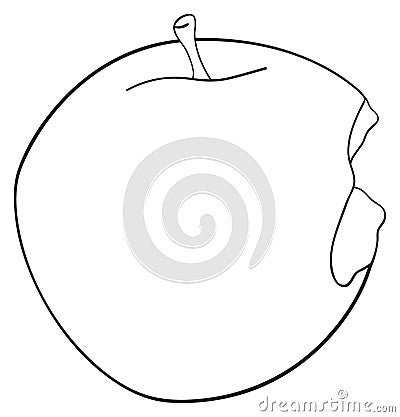 Delightful garden - Bitten round apple Stock Photo