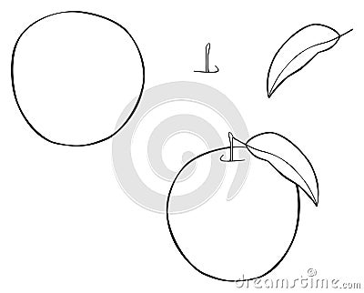 Delightful garden - Nice round apple with one leaf Stock Photo