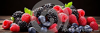 Delightful mixed berry medley - vibrant background for culinary promotions and food bloggers Stock Photo