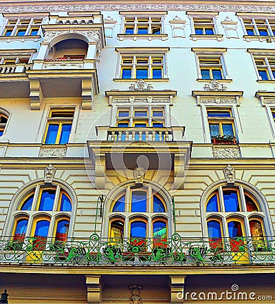 Delightful Prague architecture Stock Photo
