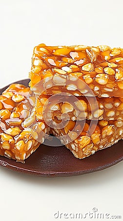 A delightful treat Savor the crunch of Sweet Food Chikki Stock Photo