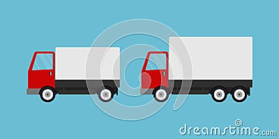 Delirery trucks icon set flat style Vector Illustration