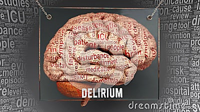 Delirium in human brain Stock Photo