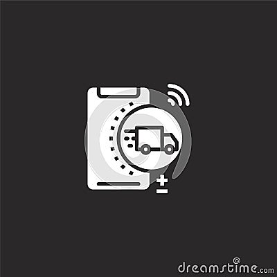 deliver icon. Filled deliver icon for website design and mobile, app development. deliver icon from filled smartphone collection Vector Illustration