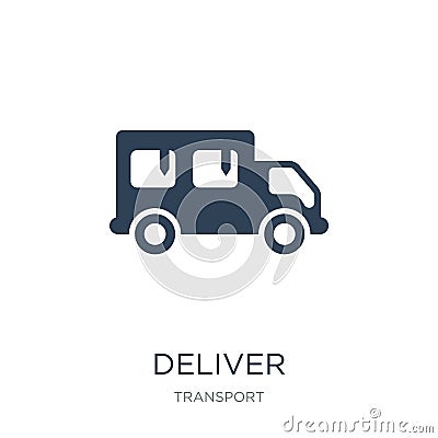 deliver icon in trendy design style. deliver icon isolated on white background. deliver vector icon simple and modern flat symbol Vector Illustration