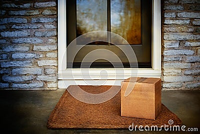 Home delivery, e-commerce purchase shipped to the door. Stock Photo