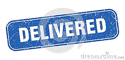 delivered stamp. delivered square grungy isolated sign. Vector Illustration