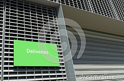 Deliveries sign Stock Photo