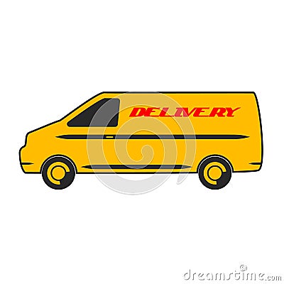 Delivery car in flat design. Vector Illustration