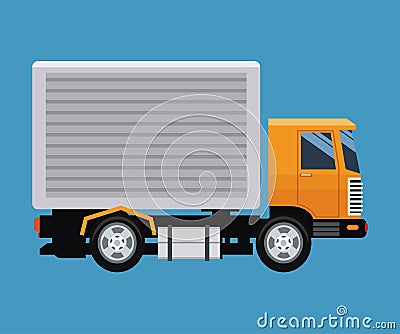 Delivery concept truck transport blue background Vector Illustration