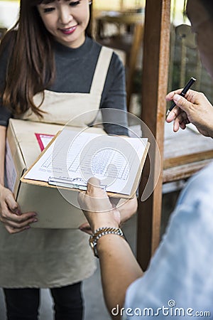 Delivery Courier Freight Package Shipment Carton Concept Stock Photo