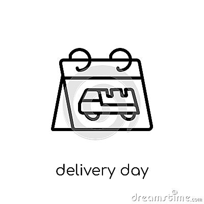 delivery day icon. Trendy modern flat linear vector delivery day Vector Illustration