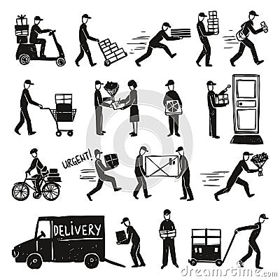 Delivery Doodle Set Vector Illustration