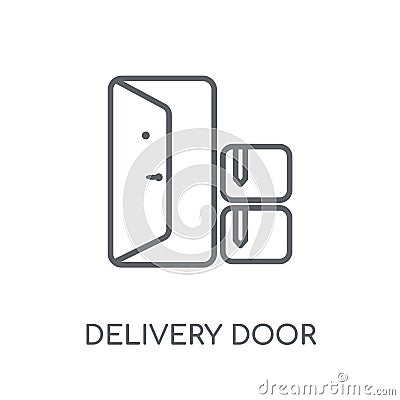 Delivery door linear icon. Modern outline Delivery door logo con Vector Illustration