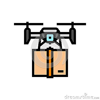 delivery drone color icon vector illustration Cartoon Illustration
