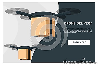 Delivery drone concept Vector Illustration