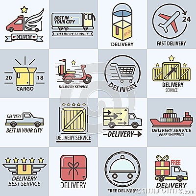 Delivery or express shipping service vector logo templates. Vector Illustration