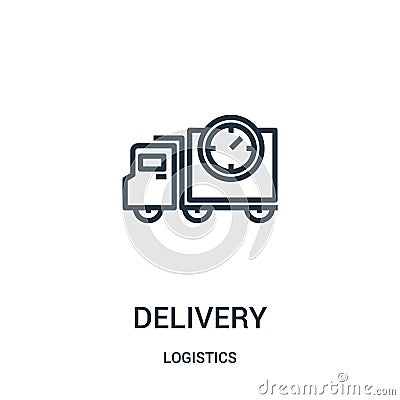 delivery icon vector from logistics collection. Thin line delivery outline icon vector illustration. Linear symbol for use on web Vector Illustration