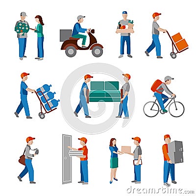 Delivery icons flat Vector Illustration