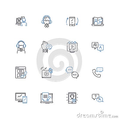 Delivery line icons collection. Courier, Transport, Distribution, Shipping, Fulfillment, Dispatch, Parcel vector and Vector Illustration