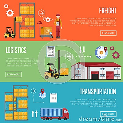 Delivery and Logistic banner set Vector Illustration