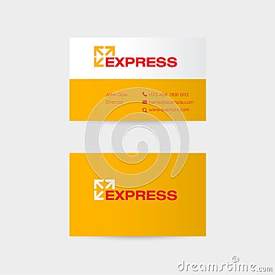 Delivery Logo. Express logo. Mail, parcels. Logistic emblem. Logo with arrows on business card. Vector Illustration