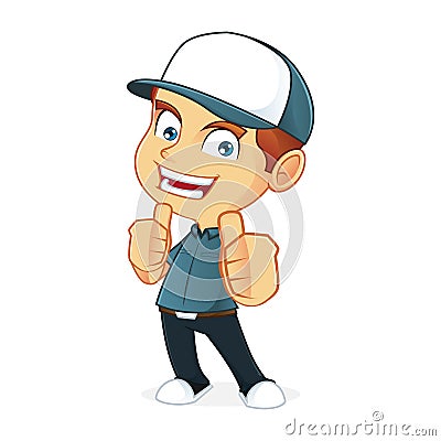 Delivery Man giving thumbs up Vector Illustration