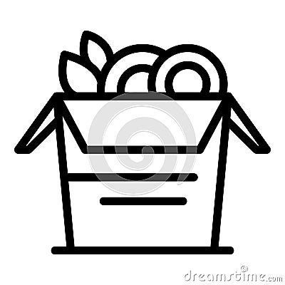 Delivery meal icon, outline style Vector Illustration