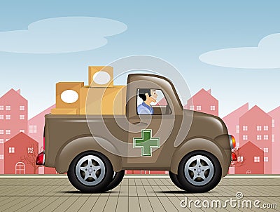 Delivery of medicines Stock Photo