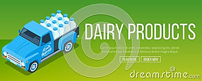 Delivery milk truck Vector Illustration