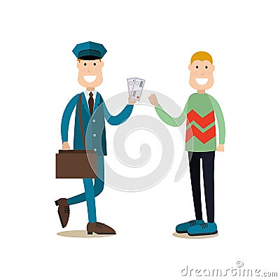 Delivery people concept vector illustration in flat style Vector Illustration