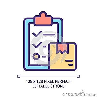 Delivery plan pixel perfect RGB color icon Vector Illustration
