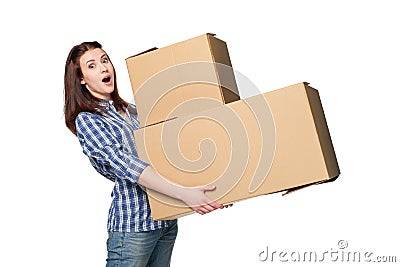 Delivery, relocation and unpacking concept. Stock Photo