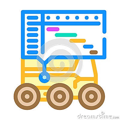 delivery scheduler autonomous color icon vector illustration Cartoon Illustration