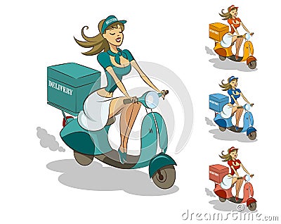 Delivery scooter Vector Illustration