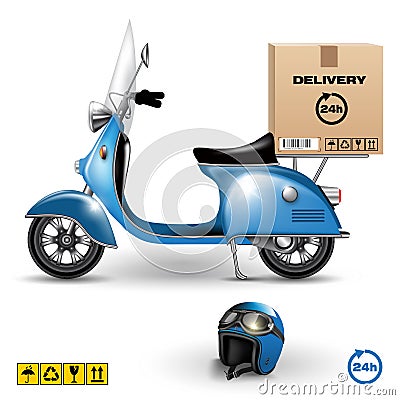 Delivery Scooter Vector Illustration